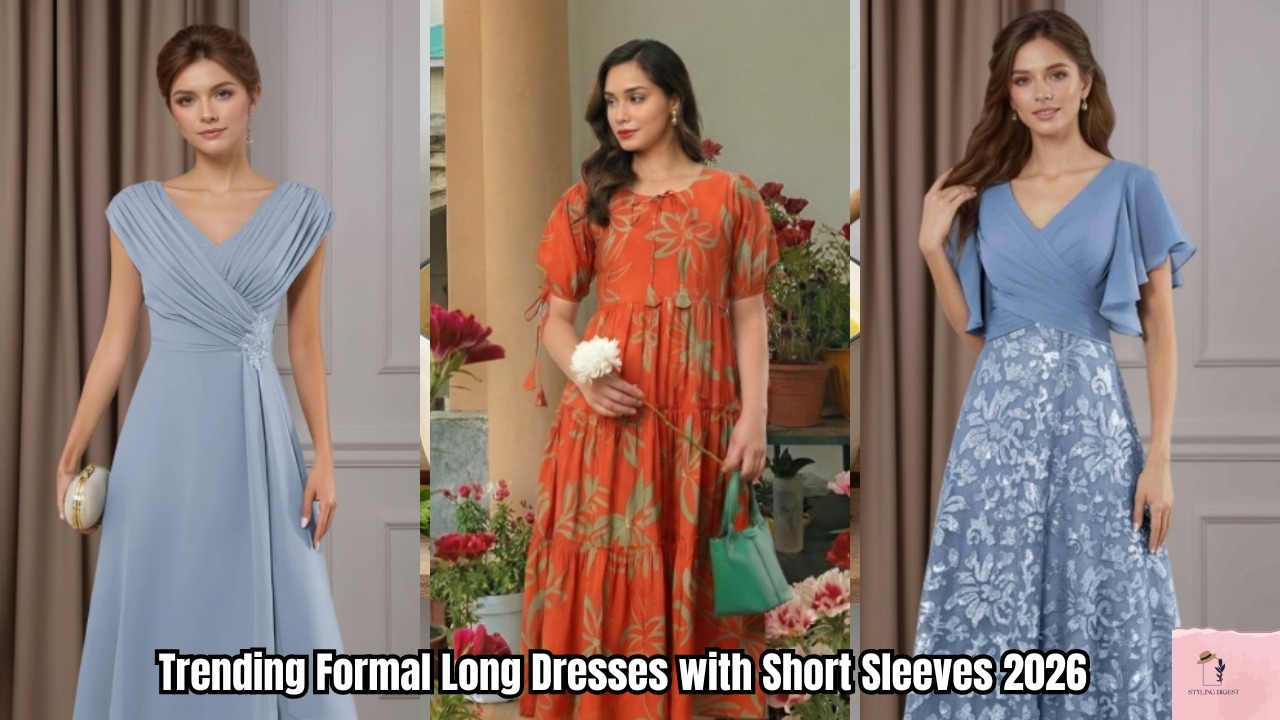 Formal Long Dresses with Short Sleeves