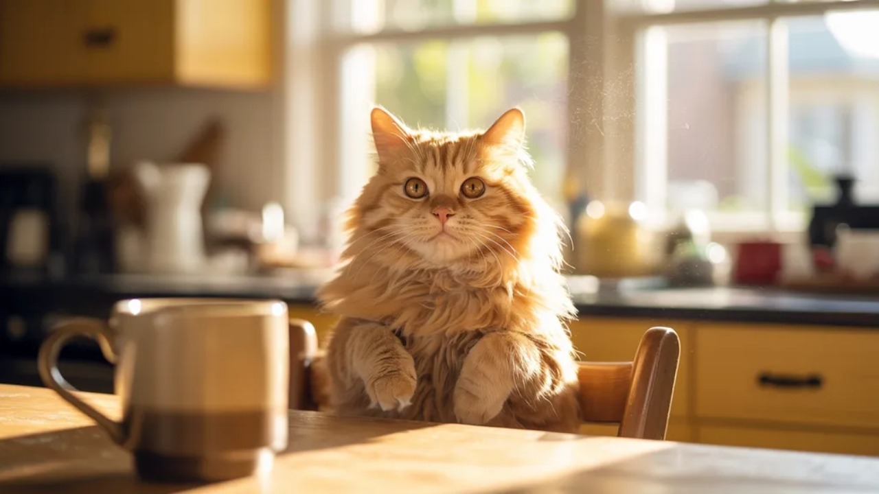Cat staring at me again with wide, unblinking eyes