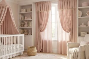 Powder pink Drapery Ideas for Girls Bedroom