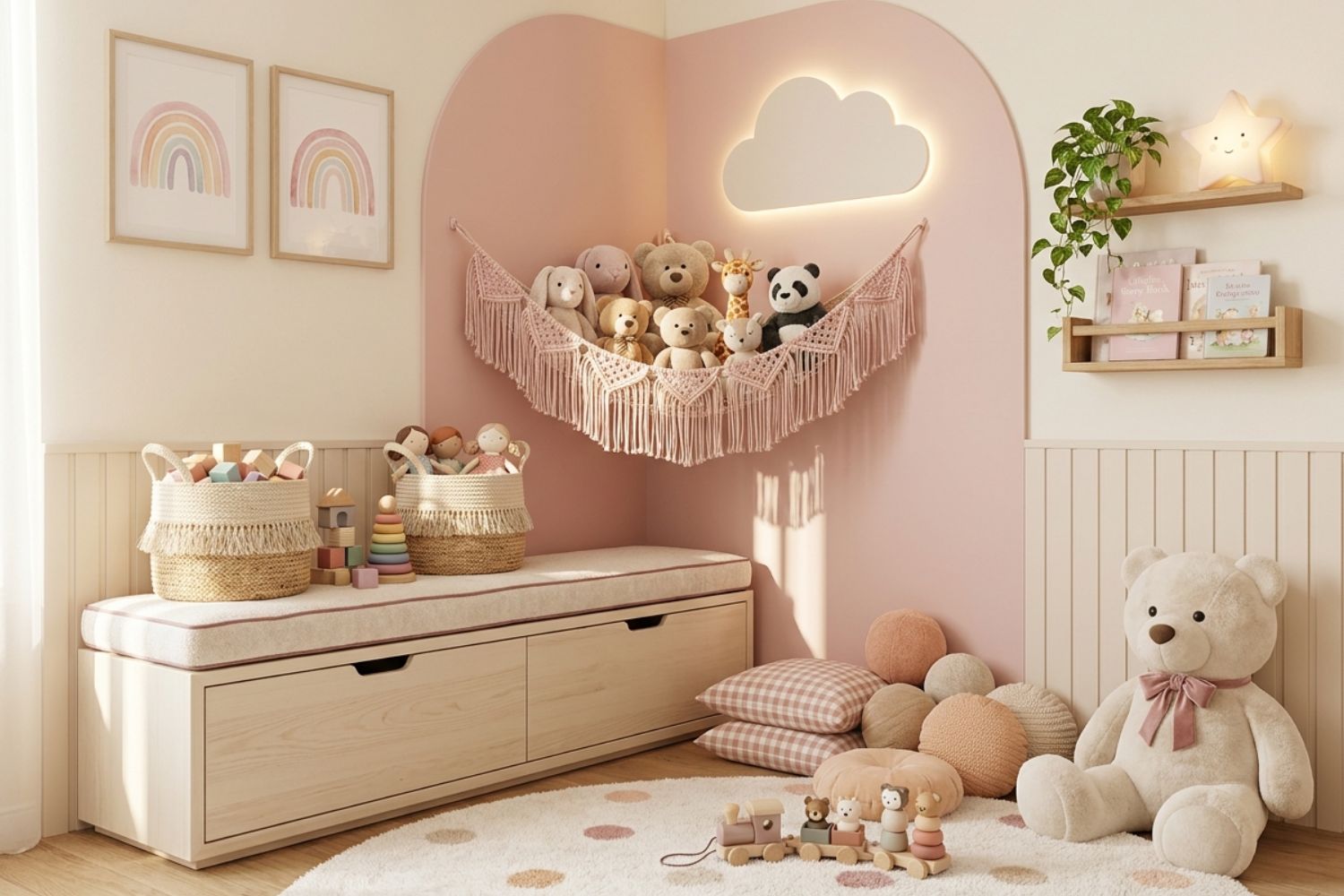 Creative Kids Bedroom Storage Ideas featuring hidden toy drawers